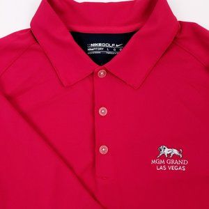 NIKE GOLF Men's Large Red MGM Grand Polo Shirt